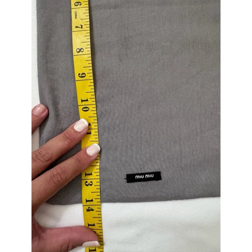 MIU MIU Dust Bag Storage Cover Pouch Drawstring Gray 14" x 8.5" - Picture 2 of 8